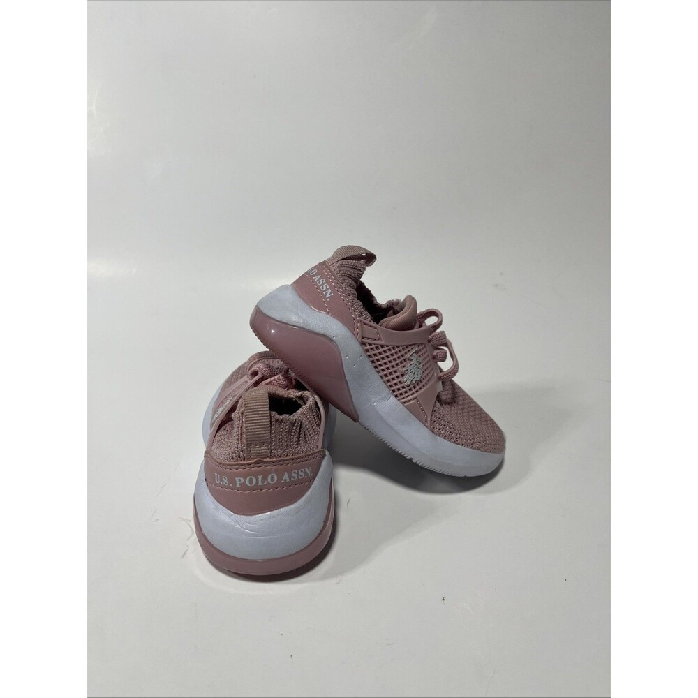 Us Polo Toddler Girls Shoes Size 7 Pink Sneakers Slip On